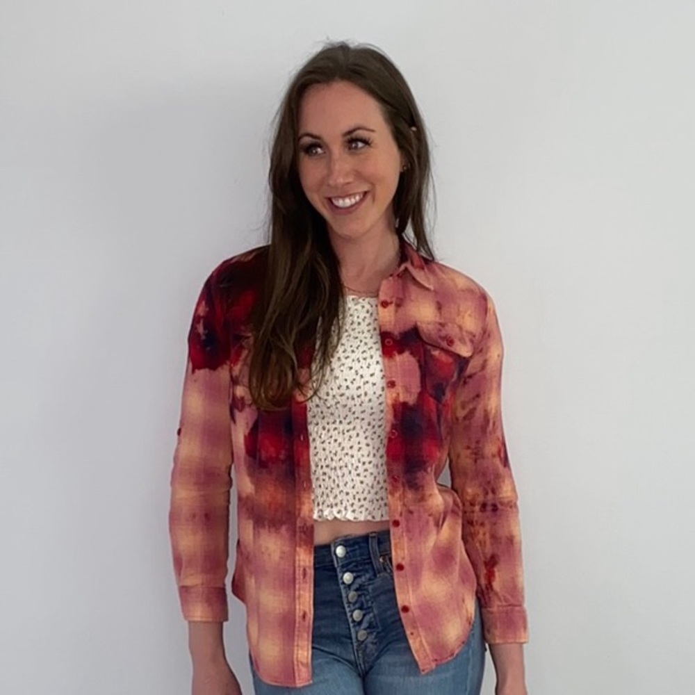 *CUSTOM DYED PLAID BUTTON DOWN